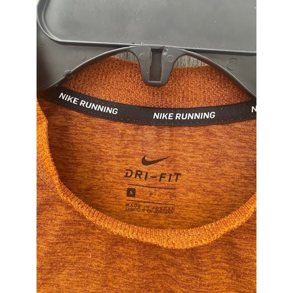 Nike Running Dri-FIT Long Sleeve Mock Neck Shirt‎ Burnt Orange Heather Small - Picture 3 of 4